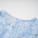 Sézane Blue Floral - Appliqué Midi Dress - Aura Muse