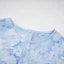 Sézane Blue Floral - Appliqué Midi Dress - Aura Muse