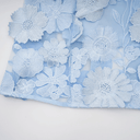 Sézane Blue Floral - Appliqué Midi Dress - Aura Muse