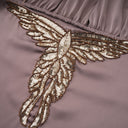 Sienna Brown Cold Shoulder Embellished Mini Dress - Aura Muse