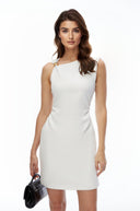 Simone White One Shoulder Bodycon Mini Dress - Aura Muse