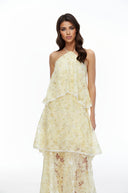Sloane Cream Halterneck Lace Maxi Dress - Aura Muse