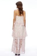 Sloane Pink Halterneck Lace Maxi Dress - Aura Muse