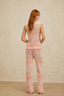 Sloane Pink Zigzag Pointelle Knit Matching Set - Aura Muse