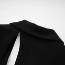 Solange Black Asymmetrical Cut-Out Jacket - Aura Muse