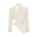 Solange Neutral Asymmetrical Cut-Out Jacket - Aura Muse