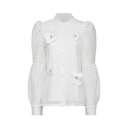 Solène faux - flower cut - out blouse & shorts matching set - Aura Muse