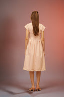 Sulaire Pink 3D Petal Pleated Midi Dress - Aura Muse