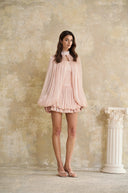 Suzanne Pink Glossy Cape & Dress Set - Aura Muse