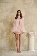 Suzanne Pink Glossy Cape & Dress Set - Aura Muse