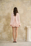 Suzanne Pink Glossy Cape & Dress Set - Aura Muse