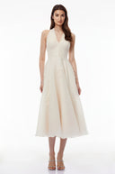 Svetlana White Lace Sweetheart Midi Dress - Aura Muse