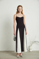 Sybil Two Tone Contrast Maxi Dress - Aura Muse
