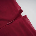 Sylvia Red Asymmetrical Ruched Mesh Maxi Dress - Aura Muse
