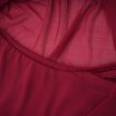 Sylvia Red Asymmetrical Ruched Mesh Maxi Dress - Aura Muse