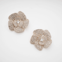 Sylvie crystal - embellished floral earrings - Aura Muse