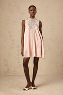 Sylvie pink embellished pleated mini dress - Aura Muse