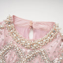 Sylvie pink embellished pleated mini dress - Aura Muse