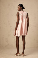 Sylvie pink embellished pleated mini dress - Aura Muse