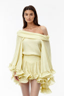 Tatienne Cream Off Shoulder Top & Skirt Set - Aura Muse