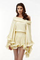 Tatienne Cream Off Shoulder Top & Skirt Set - Aura Muse