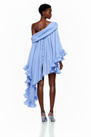 Tatienne Sky Blue Off Shoulder Top & Skirt Set - Aura Muse