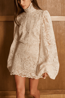 Taylor Cream White Lace Blouse & Skirt Set - Aura Muse