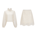 Taylor Cream White Lace Blouse & Skirt Set - Aura Muse