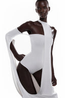 Téodora White Halter Neck Draped Maxi Dress - Aura Muse