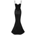 Theresa Black Floral Appliqué Corset Maxi Dress - Aura Muse