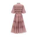 Thérèse lace cut - out tiered midi dress - Aura Muse