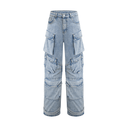 Tillie high - waisted palazzo cargo trousers - Aura Muse