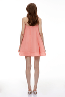 Tindra Pink Off Shoulder Mini Dress with 3D Florals - Aura Muse