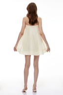 Tindra Yellow Off Shoulder Mini Dress with 3D Florals - Aura Muse