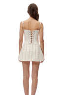 Ulrica White Sleeveless Floral Print Top & Skirt Set - Aura Muse