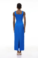 Valencia Blue Floral Embroidered Maxi Dress - Aura Muse
