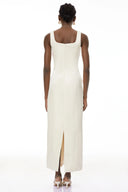 Valencia White Flora Embroidered Maxi Dress - Aura Muse