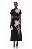 Valérie Black Sequin Floral Embroidered Matching Set - Aura Muse