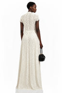 Valerie White Floral Lace Top & Trousers Set - Aura Muse