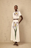 Valérie White Sequin Floral Embroidered Matching Set - Aura Muse
