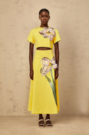 Valérie Yellow Sequin Floral Embroidered Matching Set - Aura Muse