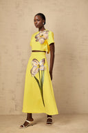 Valérie Yellow Sequin Floral Embroidered Matching Set - Aura Muse