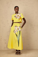 Valérie Yellow Sequin Floral Embroidered Matching Set - Aura Muse
