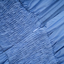 Velma petal-detail drawstring maxi dress in Blue - Aura Muse