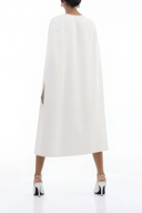 Vittoria White Cape Effect Midi Dress - Aura Muse