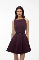 Willa Purple Sleeveless Pleated Mini Dress - Aura Muse