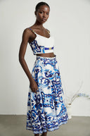 Wivina graphic-printed top & skirt matching set - Aura Muse