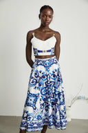 Wivina graphic-printed top & skirt matching set - Aura Muse