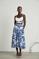 Wivina graphic-printed top & skirt matching set - Aura Muse