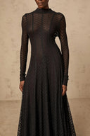 Wren Black Geometric Patterned Maxi Dress - Aura Muse